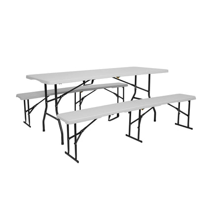 Banc de jardin pliant, blanc, 180 cm