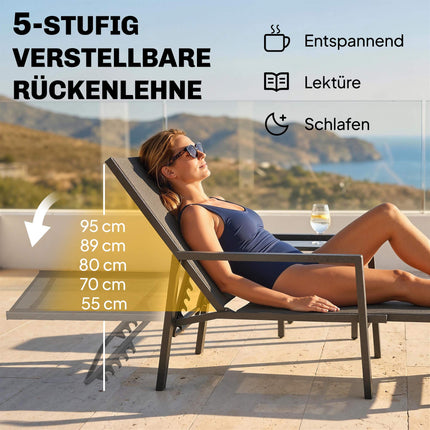 Klappbare Gartenliege mit verstellbarer Rückenlehne