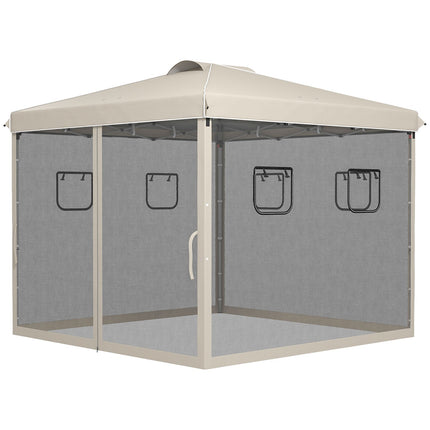 Pop-Up Pavillon 3x3M mit UV-Schutz & Netzvorhängen