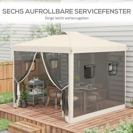 Pop-Up Pavillon 3x3M mit UV-Schutz & Netzvorhängen