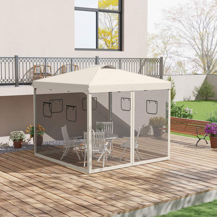 Pop-Up Pavillon 3x3M mit UV-Schutz & Netzvorhängen