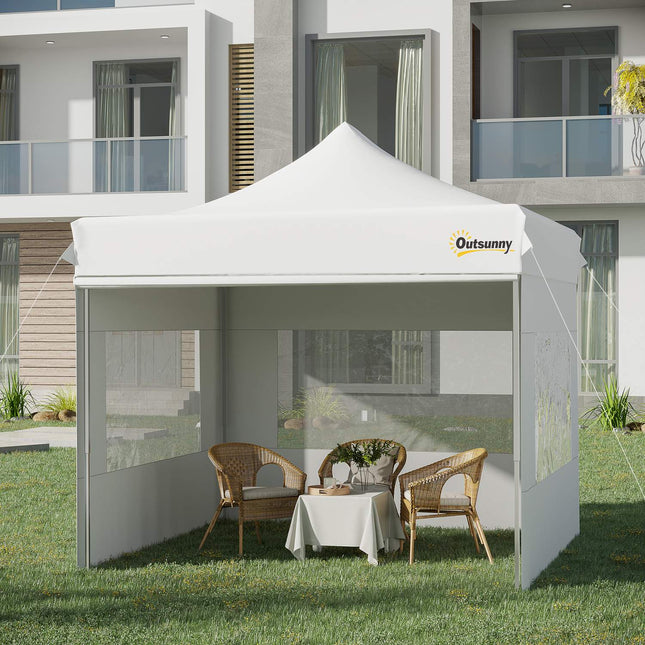 Weißes Pop-up-Gartenzelt, wasserdicht, 300 x 300 cm