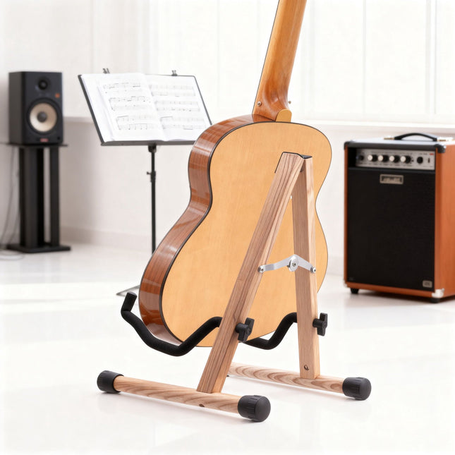 Support de guitare pliable, cadre en A réglable, rembourré de mousse