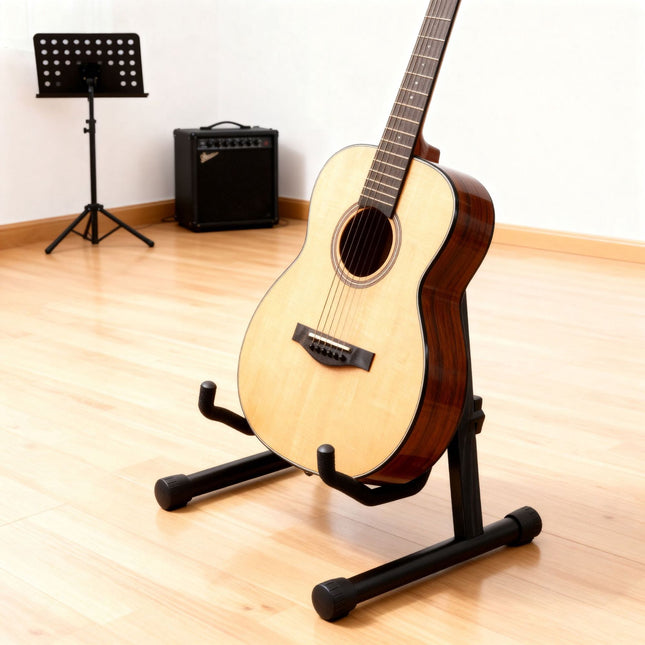 Support de guitare pliable, rembourré de mousse, cadre en A réglable