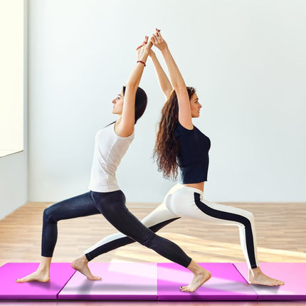 Tapis de gym pliable 240 x 120 cm, rose, antidérapant, portable