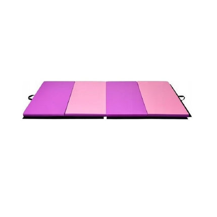 Tapis de gym pliable 240 x 120 cm, rose, antidérapant, portable