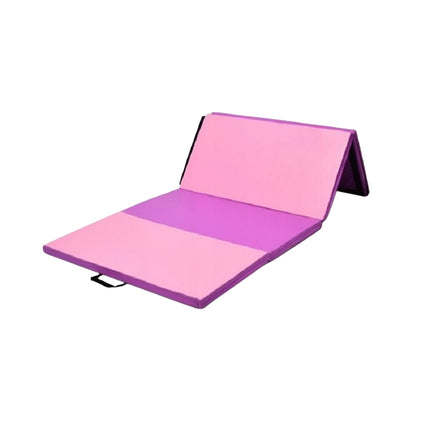 Tapis de gym pliable 240 x 120 cm, rose, antidérapant, portable