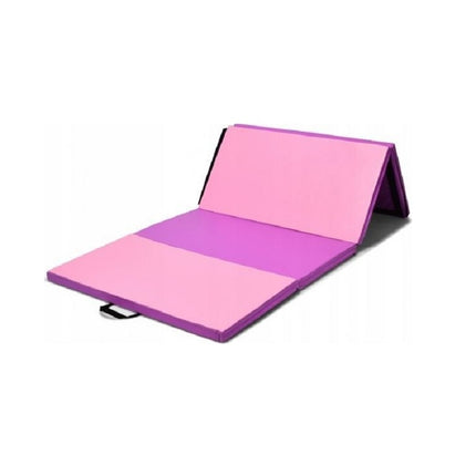 Tapis de gym pliable 240 x 120 cm, rose, antidérapant, portable