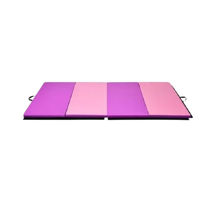 Tapis de gym pliable 240 x 120 cm, rose, antidérapant, portable