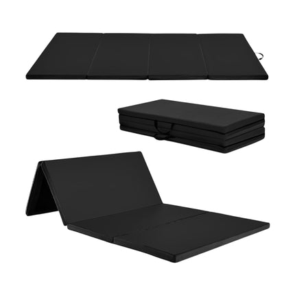 Tapis de gym pliable, 240 x 120 x 5 cm, antidérapant, noir