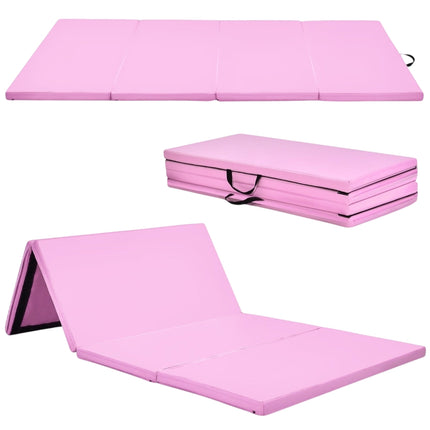 Faltbare Gymnastikmatte, Rosa, 240x120x5 cm, Rutschfest, Tragbar