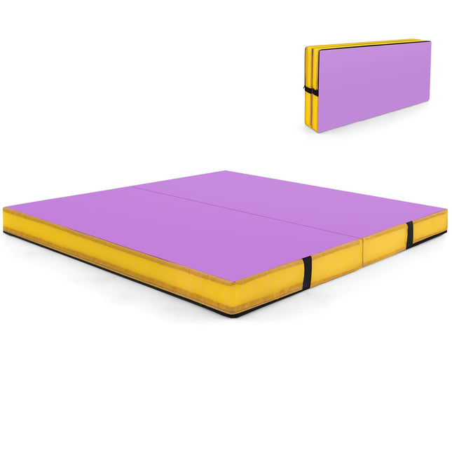 Klappbare Gymnastikmatte, 122x122x10 cm, Lila, EPE-Schaumstoff