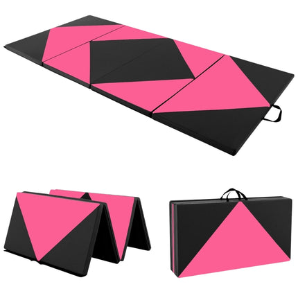 Klappbare Gymnastikmatte, 240x120x5 cm, Schwarz/Pink