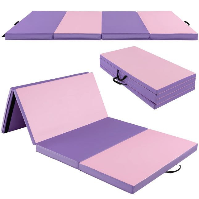 Tapis de gymnastique pliable 8x4x2, revêtement en PU, poignées