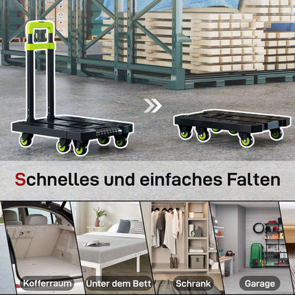 Klappbarer Sackkarren, verstellbarer Griff, 49x35x102 cm