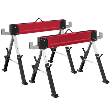 Chevalets de sciage pliables en métal, capacité de 1160 kg, hauteur réglable