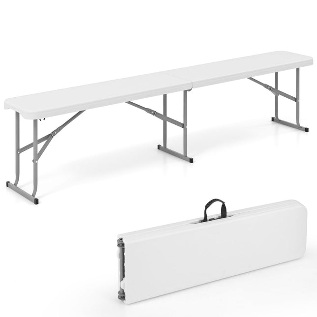 Klappbare Outdoor-Sitzbank, 182 cm, Weiß, tragbar & robust