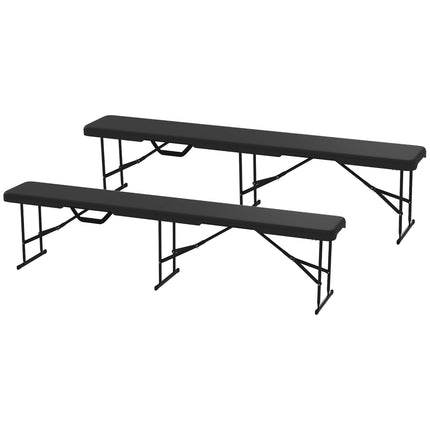 Klappbare Outdoor-Bank, HDPE, 240 kg Tragkraft, Schwarz