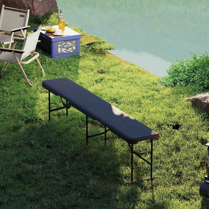 Klappbare Outdoor-Bank, HDPE, 240 kg Tragkraft, Schwarz