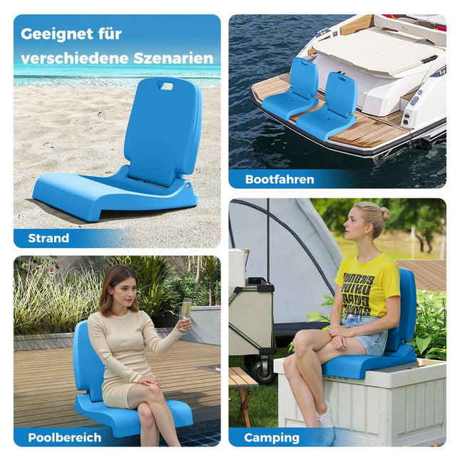 Klappbarer Outdoor-Stuhl mit Griff, Ablaufloch, Blau