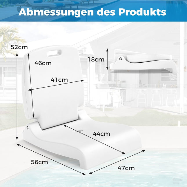Klappbarer Outdoor-Stuhl mit Griff & Abflussloch, Weiß
