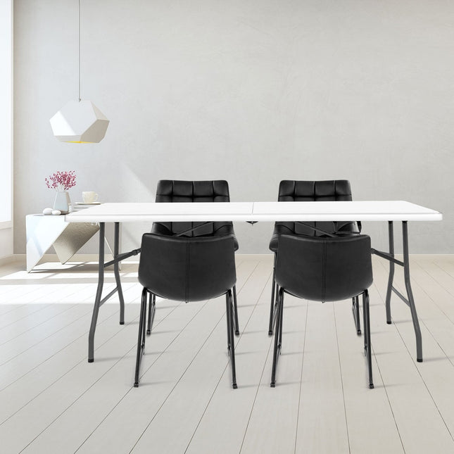 Table pliante d'extérieur, plateau en PEHD, structure en acier, portable