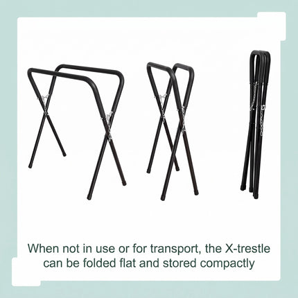 Folding Paint Stand with Padded Top, 100 kg Capacity, Steel, Black