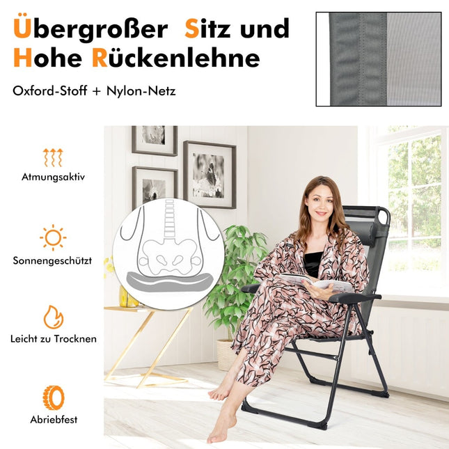 Klappbare Terrassenstühle, 2er-Set – Verstellbare Rückenlehne