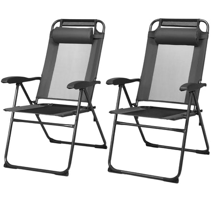 Chaises de patio pliantes, lot de 2 - Dossier réglable
