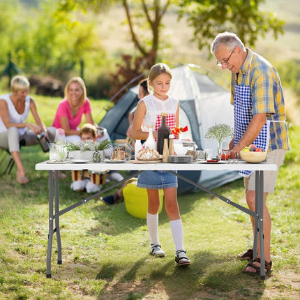 Table de pique-nique pliante de 1,5 m, plateau en PEHD imitation bois, pieds antidérapants
