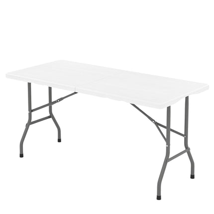 Table de pique-nique pliante de 1,5 m, plateau en PEHD imitation bois, pieds antidérapants