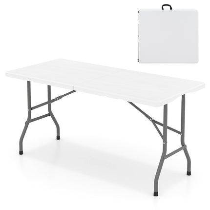 Table de pique-nique pliante de 1,5 m, plateau en PEHD imitation bois, pieds antidérapants