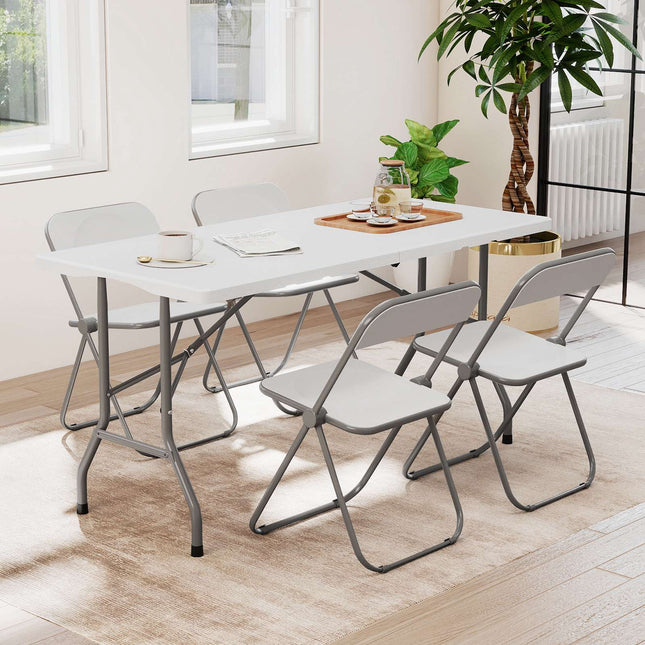 Table de pique-nique pliante de 1,5 m, plateau en PEHD imitation bois, pieds antidérapants