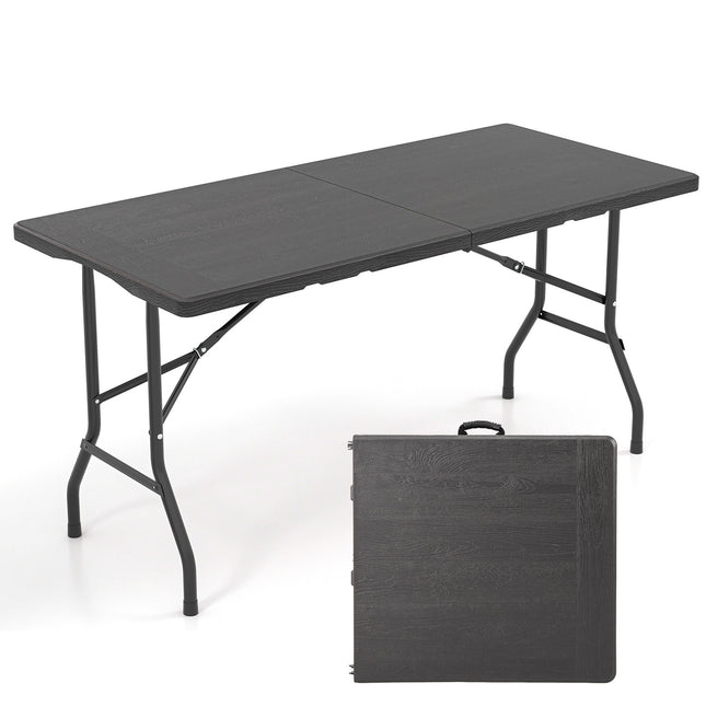 Table de pique-nique pliante, revêtement en PEHD imitation bois, 152 x 70 cm