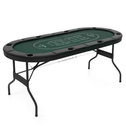 Table de poker pliante pour 8 joueurs avec porte-gobelets