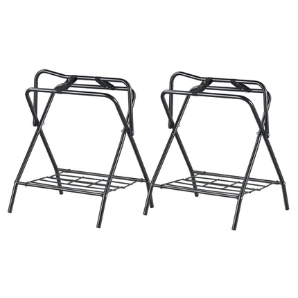 Folding Saddle Rack, 2 Pack, 132 lb Capacity, Freestanding, Black