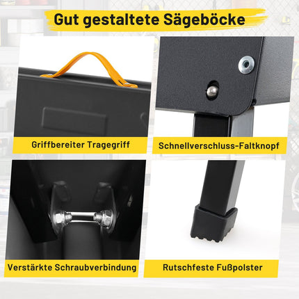 Klappbock-Set, 500 kg Tragkraft, Metallrahmen