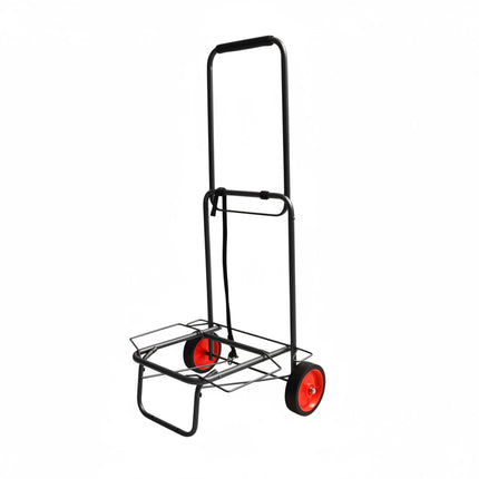 Chariot de courses pliable avec cordons élastiques, structure en acier