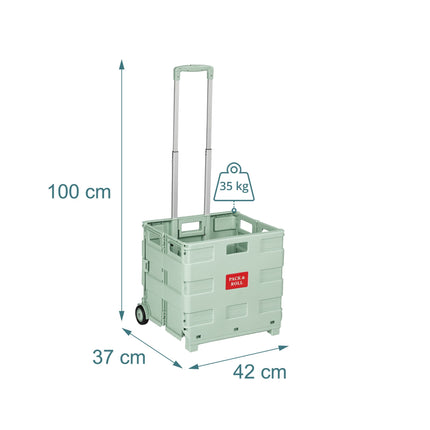 Faltbarer Einkaufstrolley mit Teleskopgriff, 35 kg Tragkraft