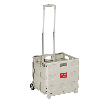 Faltbarer Einkaufstrolley mit Teleskopgriff, Beige
