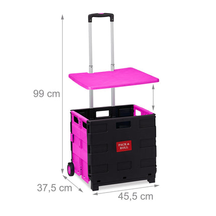 Klappbarer Einkaufstrolley mit Rädern, 35 kg Tragkraft