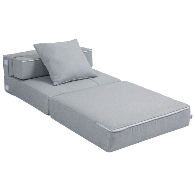 Klappbares Schlafsofa/Sessel – 2-in-1, Hellgrau, 100 kg Tragkraft