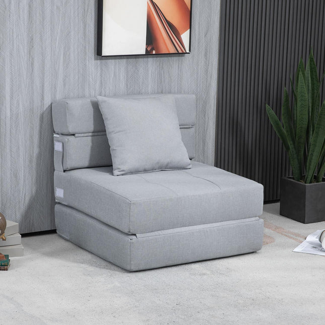 Klappbares Schlafsofa/Sessel – 2-in-1, Hellgrau, 100 kg Tragkraft