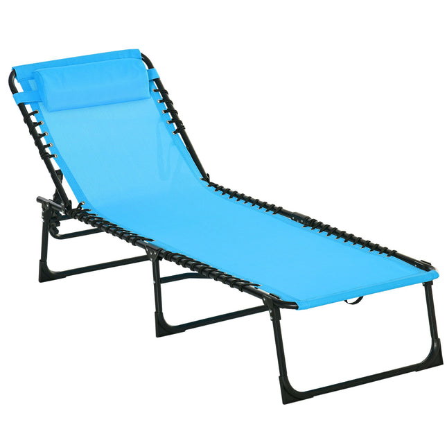 Transat pliant, tissu respirant, structure en métal, 189 x 58 x 30 cm
