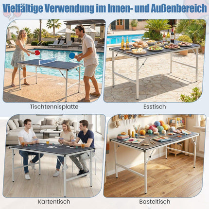 Klappbarer Tischtennistisch mit Netz, 2 Schlägern und Bällen