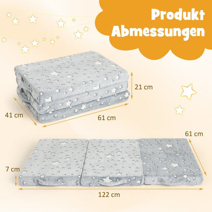 Matelas de voyage pliable 60 x 120 cm, design phosphorescent