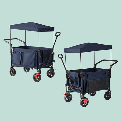 Faltbarer Bollerwagen mit Dach, 200L Fassungsvermögen, 150kg Traglast