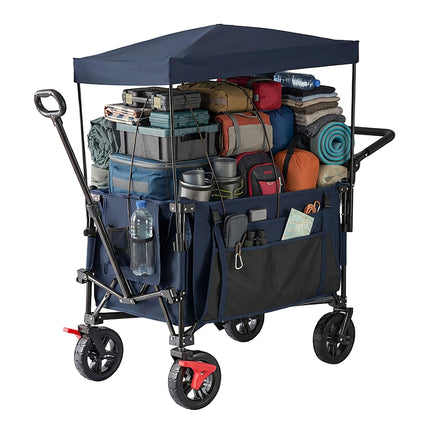 Faltbarer Bollerwagen mit Dach, 200L Fassungsvermögen, 150kg Traglast