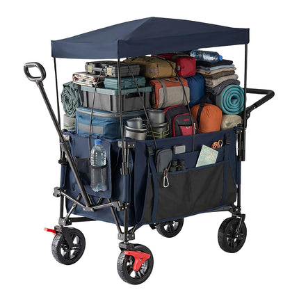 Faltbarer Bollerwagen mit Dach, 200L Fassungsvermögen, 150kg Traglast