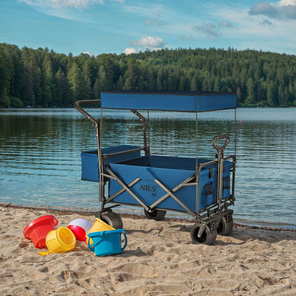 Bollerwagen, Blau, 120 l Fassungsvermögen